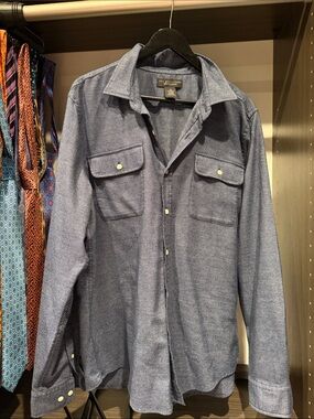 Bloomingdale’s The Men's Store Navy Chambray Button-Up Shirt